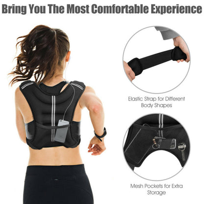 Training Weight Vest Workout Equipment with Adjustable Buckles and Mesh Bag