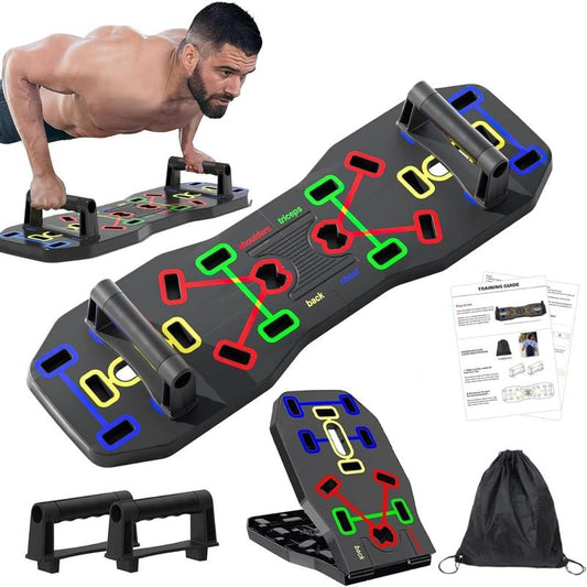 Push up Board, Portable Multi-Function Foldable 10 in 1 Push up Bar, Push up Handles for Floor,Professional Push up Strength Training Equipment