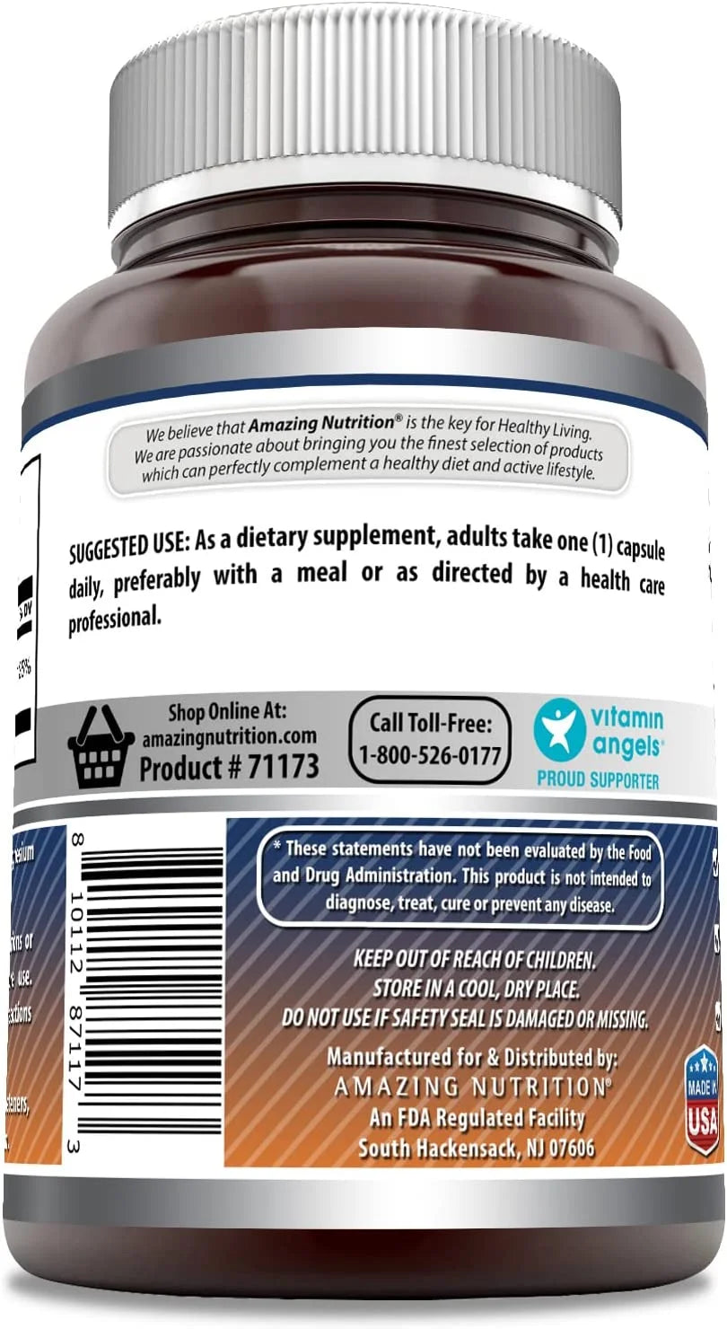 Magnesium Oxide 500Mg, 180 Capsules Supplement (Non-Gmo, Gluten Free) - Essential Mineral for Healthy Well-Being, Supports Energy Production, Supports Heart, Bone & Digestive Health