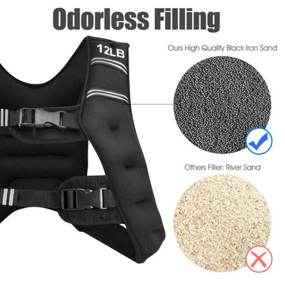 Training Weight Vest Workout Equipment with Adjustable Buckles and Mesh Bag