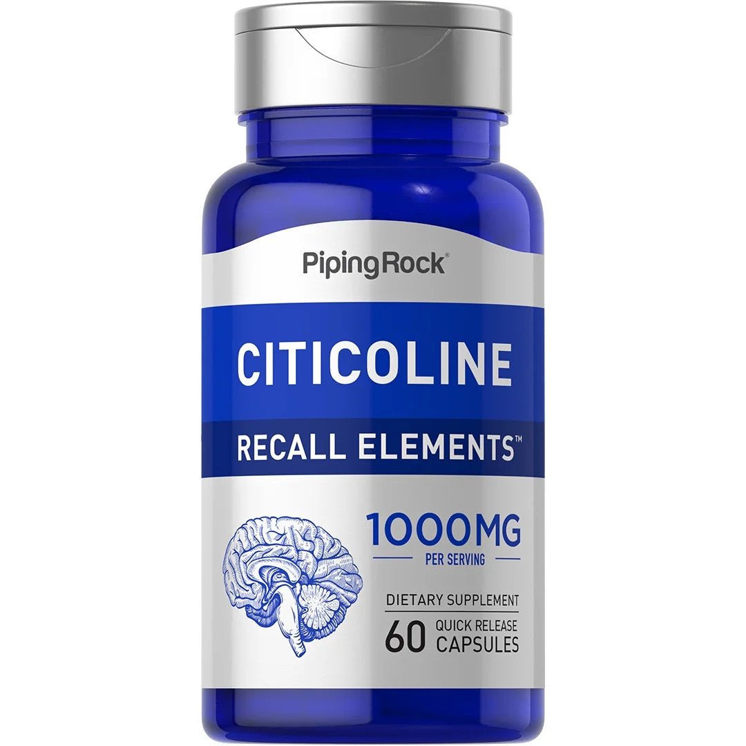 Citicoline (Recall Elements) 500 Mg | 60 Quick Release Capsules | Non-Gmo, Gluten Free | by