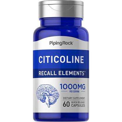 Citicoline (Recall Elements) 500 Mg | 60 Quick Release Capsules | Non-Gmo, Gluten Free | by