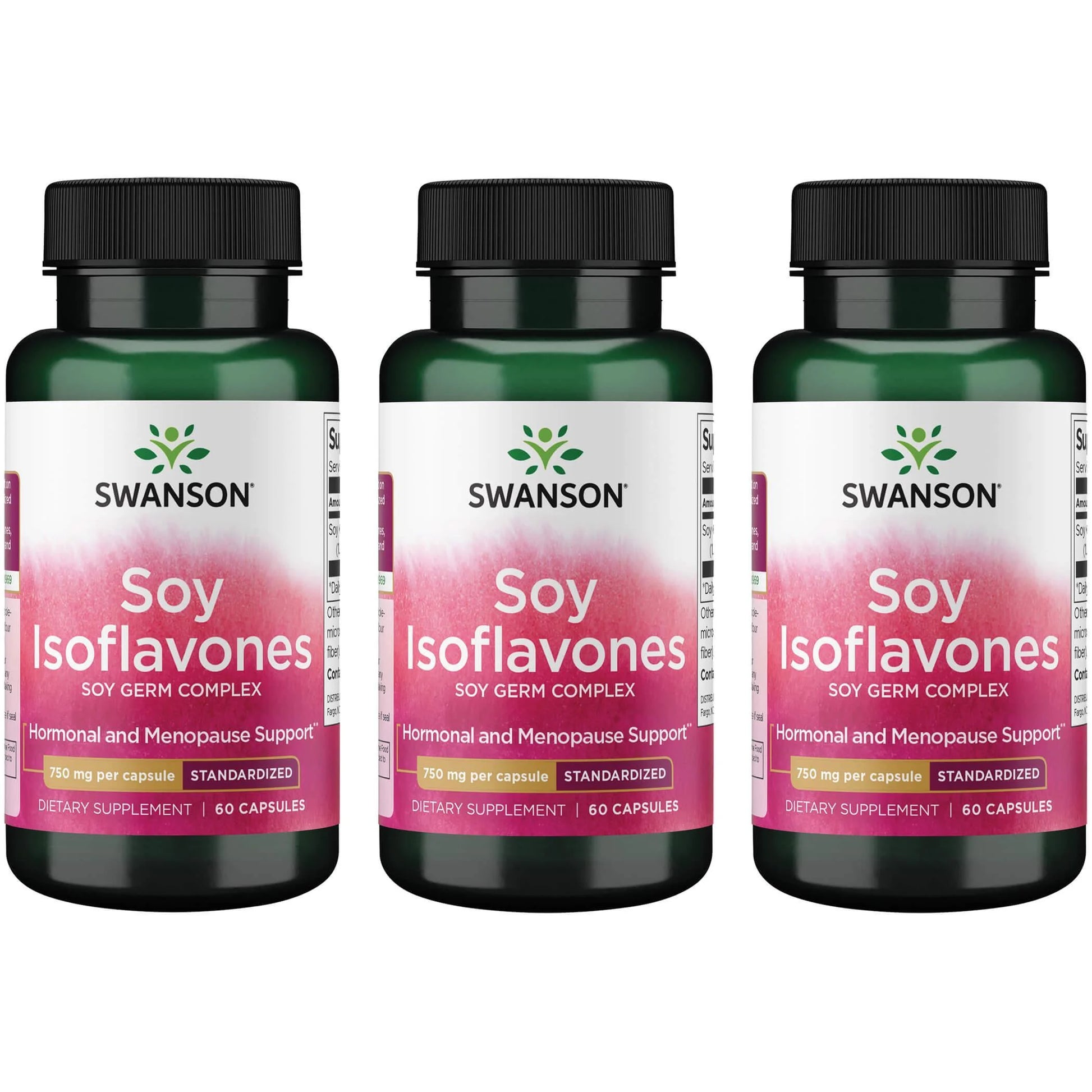 Swanson Soy Isoflavones - Standardized 750 Mg 60 Caps 3 Pack