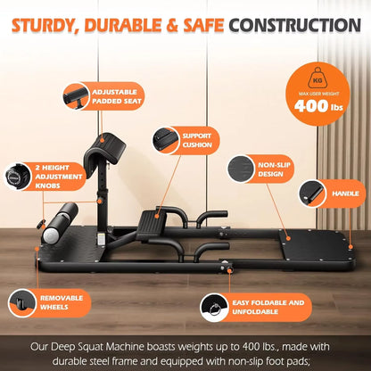 RHYTHM Multifunctional Hip Thrust Machine, Sissy Squat Machine, Glute Machine, Squat Workout Machine & Glutes Workout Equipment,