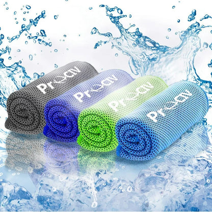 4 Pack Cooling Towels(40"X 12"), Ice Towel for Neck and Face, Soft Breathable Chilly Microfiber Keep Cool Towels for Yoga, Gym, Fitness, Camping, Running, Workout & More Activities